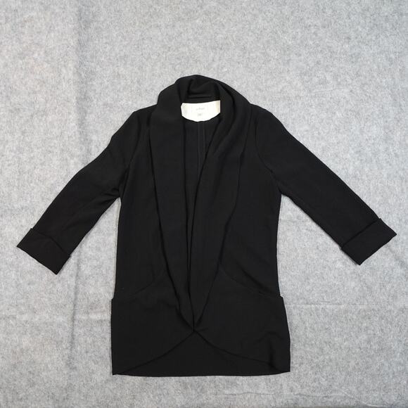 Artizia Wilfred Blazer Womens 2 Chevalier Unstructured Open Front Black Crepe - Picture 2 of 11
